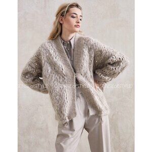 Brunello Cucunelli Cardigan Sequin Beige Size XS